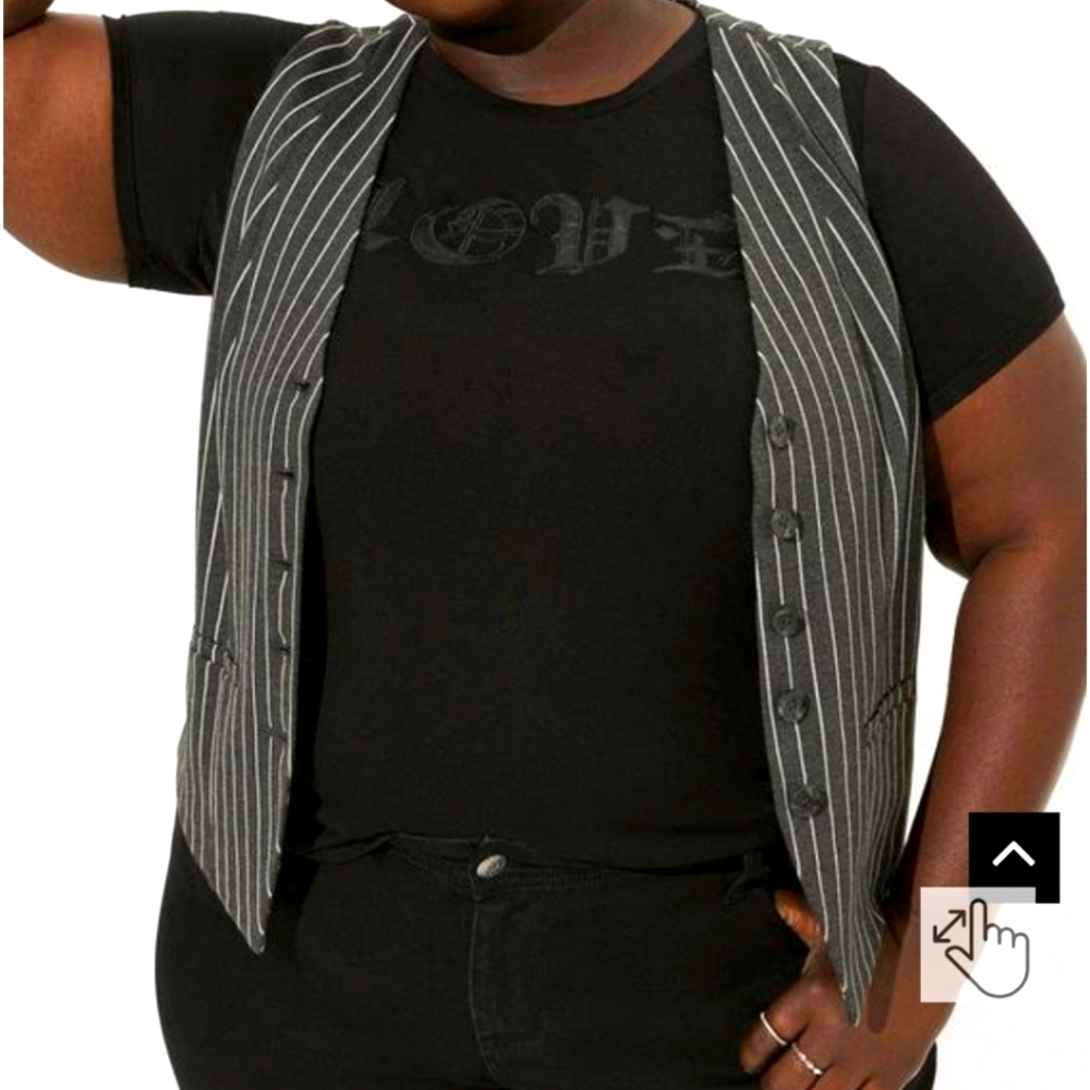 🏷️TORRID Studio Luxe Tailored Ponte Pinstripe Vest Size 1X